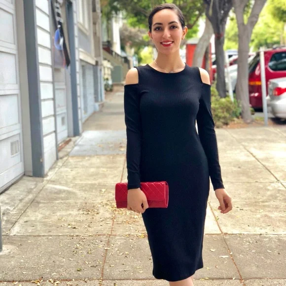 Marks & Spencer Cold Shoulder Rib Knit Dress - Picture 1 of 6